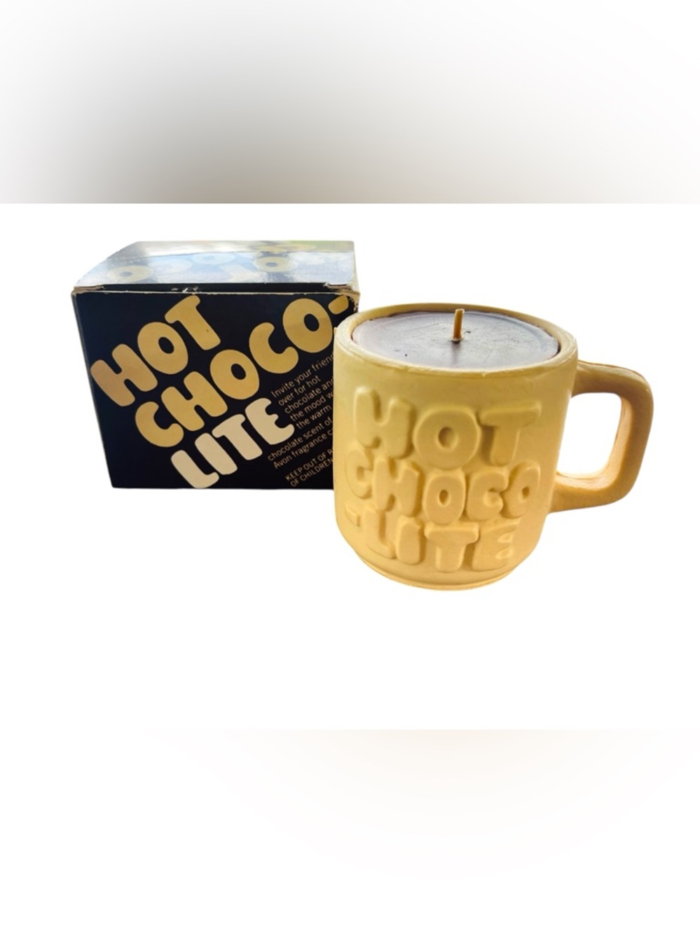Avon “Hot Choco Lite” Mug Candle – Chocolate Scented Novelty Candle